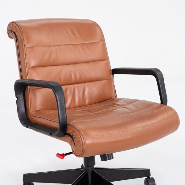 2000s Richard Sapper for Knoll Management Desk Chair in Cognac Leather 8x Available For Cheap