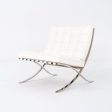 1960s Mies van der Rohe for Knoll Barcelona Lounge Chair in Sabrina White & Stainless Fully Restored Fashion