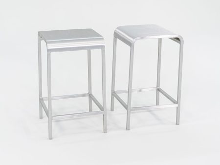 C. 2022 Mint 20-06 Counter Stools by Norman Foster for Emeco in Brushed Aluminum 5x Available Online Sale