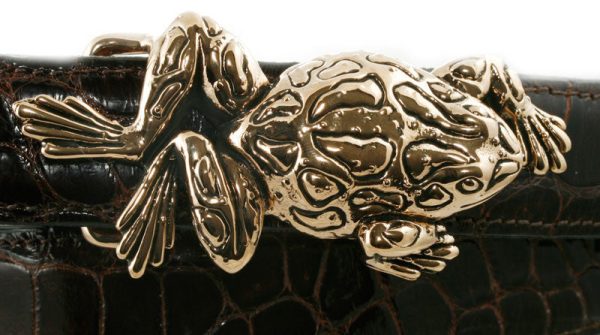 Alexander Kalifano Ancient Bronze 1  Frog  Belt Buckle Cheap