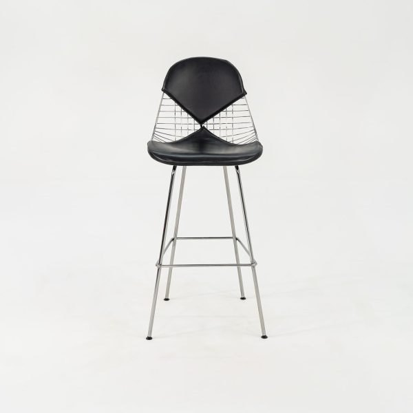 2010s Eames Wire Stool by Ray and Charles Eames for Herman Miller Steel, Leather, Padding, Plastic Online Sale