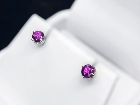 Rhodolite Garnet Sterling Silver Stud Earrings Online Hot Sale