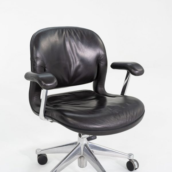 1990s Bill Stumpf for Herman Miller Equa Office   Desk Chair in Leather and Polished Aluminum 11x Available Online Sale