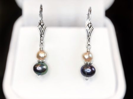 Pearl and Sterling Silver Earrings Discount