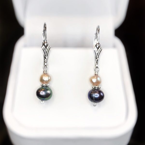 Pearl and Sterling Silver Earrings Discount