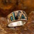 David Rosales Turquoise Creek Inception Inlaid Sterling Silver Ring For Cheap