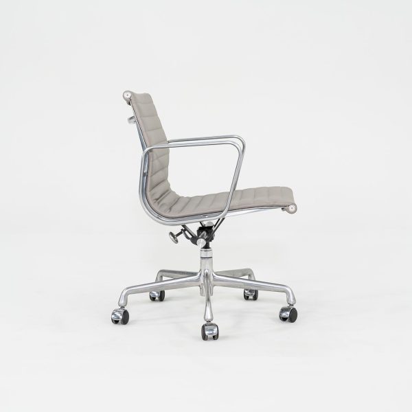 2010s Herman Miller Eames Aluminum Management Desk Chair in Grey Naugahyde For Cheap