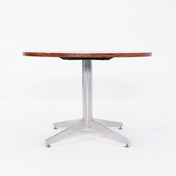 1960s Ward Bennett for Brickel Associates Rosewood and Aluminum Dining Table 42 inch For Sale