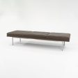 2010s BassamFellows for Geiger & Herman Miller Brown Leather Tuxedo Bench For Cheap