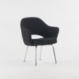 1960s Eero Saarinen Knoll International Black Fabric Executive Arm Dining Chair Supply