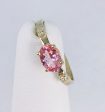 Pink Tourmaline and Genuine Diamond 14k Yellow Gold Ring Online Hot Sale