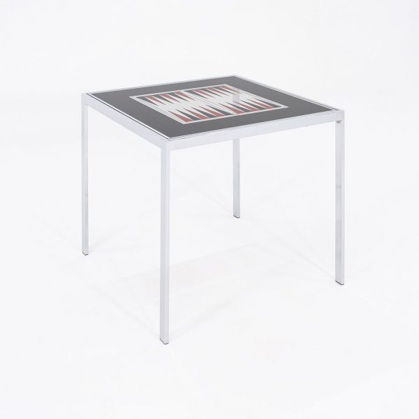 1970s Maison Jansen Backgammon Game   Dining Table in Chrome and Glass 32 in Online