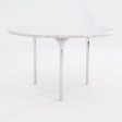 1960s Katavalos, Littell, and Kelley for Laverne 48in Dining Table in White Marble and Chromed Steel Discount