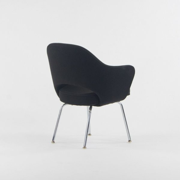 1960s Eero Saarinen Knoll International Black Fabric Executive Arm Dining Chair Supply