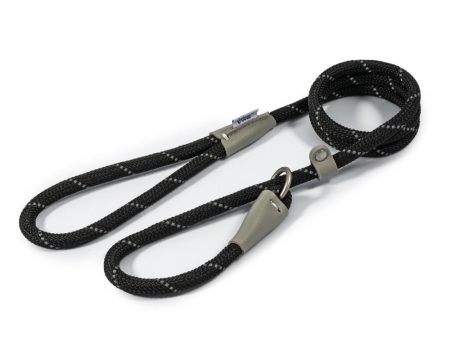 Ancol Viva Dog Rope Slip Lead Reflective Weave Black 4 Sizes on Sale