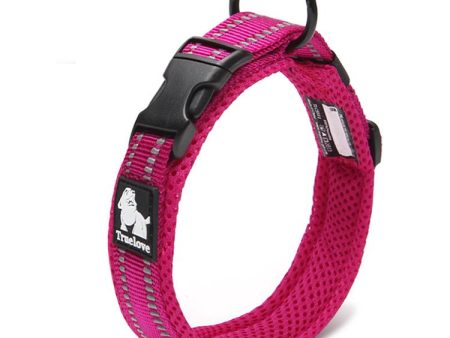 Truelove Dog Puppy Collars Airmesh Reflective Pink 8 Sizes Fashion