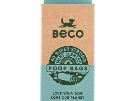 Beco Mint Scented Degradable 60 Poop Bags on 4 Refill Rolls Online Hot Sale