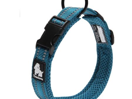 Truelove Dog Puppy Collars Airmesh Reflective Blue 8 Sizes For Cheap