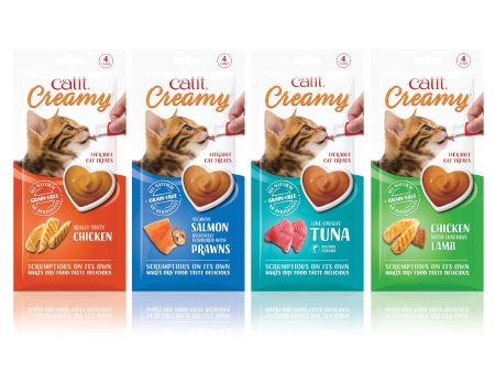 Catit Creamy All Natural Cat Treats Variety Pack of Four 16x10g For Cheap