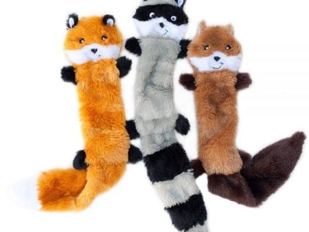 ZippyPaws Skinny Peltz Set of 3 No Stuffing Plush Dog Toys Online now