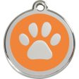 Red Dingo Enamel Dog ID Tags Paw Print 11 Colours For Discount