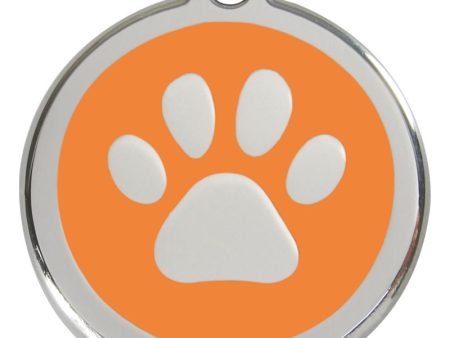 Red Dingo Enamel Dog ID Tags Paw Print 11 Colours For Discount