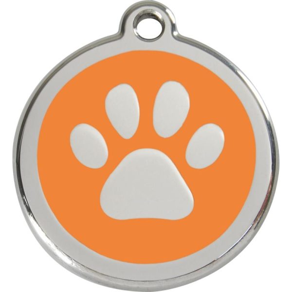 Red Dingo Enamel Dog ID Tags Paw Print 11 Colours For Discount