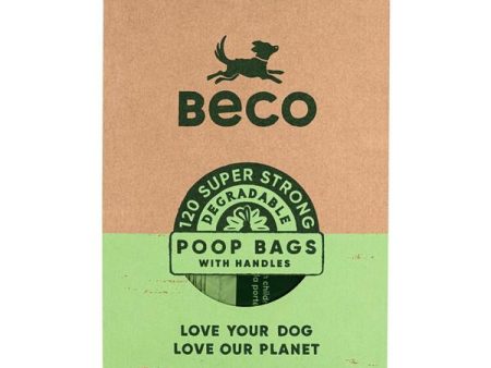 Beco Unscented Degradable 120 Poop Bags with Handles Cheap