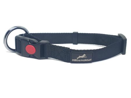 Miro & Makauri Belay Nylon Safety Dog Collars Black 4 Sizes on Sale