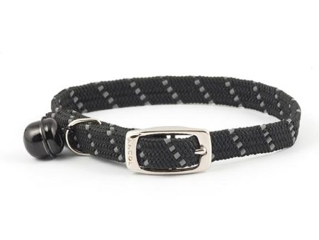 Ancol Cat Collar Elasticated Soft Weave Black For Sale