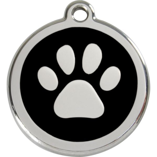 Red Dingo Enamel Dog ID Tags Paw Print 11 Colours For Discount