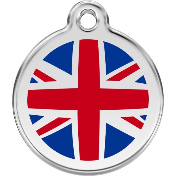 Red Dingo Enamel Dog & Cat ID Tags UK Flag For Discount