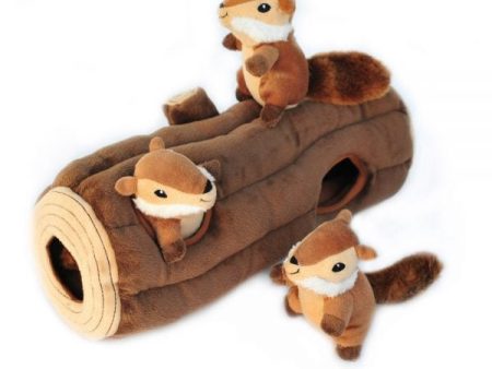 ZippyPaws Zippy Burrow Log  n Chipmunks Hide & Seek Puzzle Dog Toy Discount