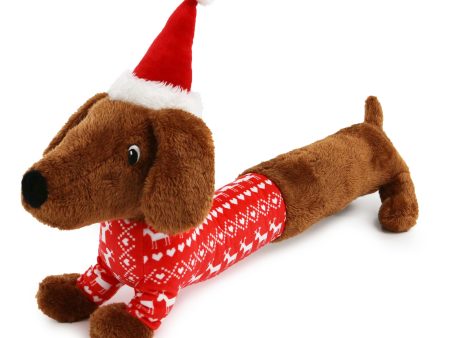 Ancol Xmas Soft Plush Dog Toy Dachshund Through The Snow Online Sale