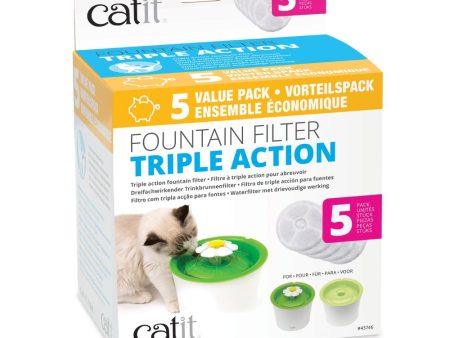 Catit Flower Fountain Triple Action Replacement Filters Pack of 5 Online