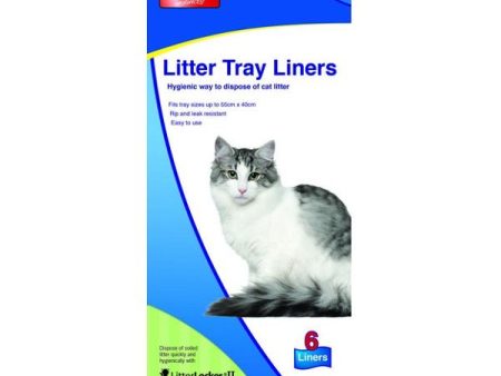 Animal Instincts Cat Litter Tray Liner Universal 55x40cm Pack of 6 Hot on Sale