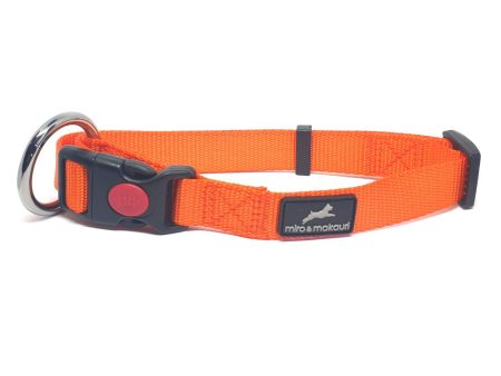 Miro & Makauri Belay Nylon Safety Dog Collars Orange 4 Sizes on Sale