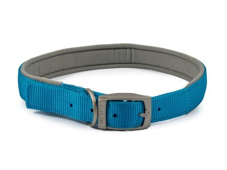 Ancol Viva Dog Collars Buckle Nylon Neoprene Padded Blue 5 Sizes Online Sale