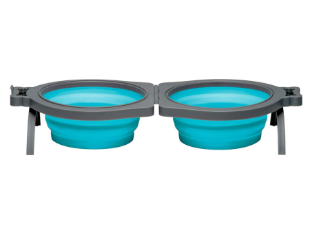 Loving Pets Blue Bella Roma Travel Double Diner Bowl Hot on Sale