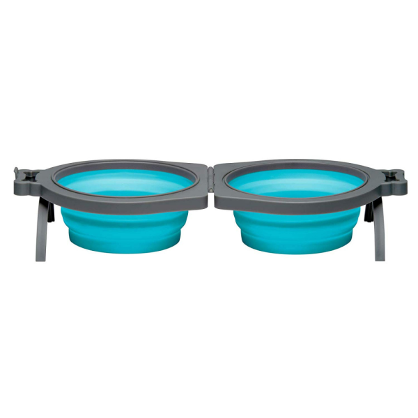 Loving Pets Blue Bella Roma Travel Double Diner Bowl Hot on Sale