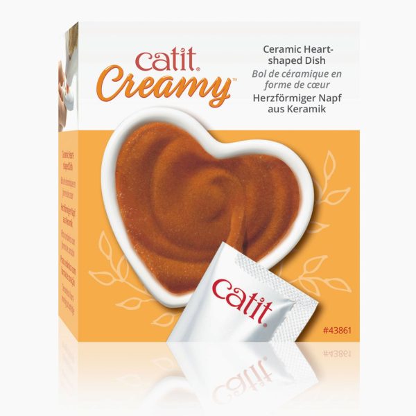 Catit Creamy Heart-Shaped Treat Dish Cheap