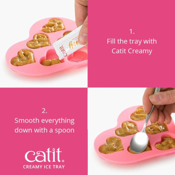 Catit Creamy Heart-Shaped Silicone Ice Tray For Sale