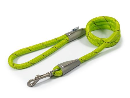 Ancol Viva Dog Rope Lead Snap Hook Reflective Lime 2 Sizes Online now