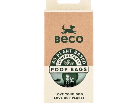 Beco 60 Poop Bags on 4 Refill Rolls Home Compostable For Sale