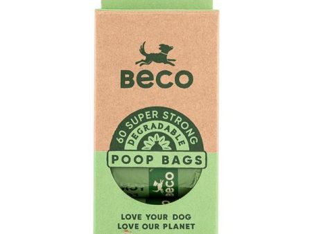 Beco Unscented Degradable 60 Poop Bags on 4 Refill Rolls Hot on Sale