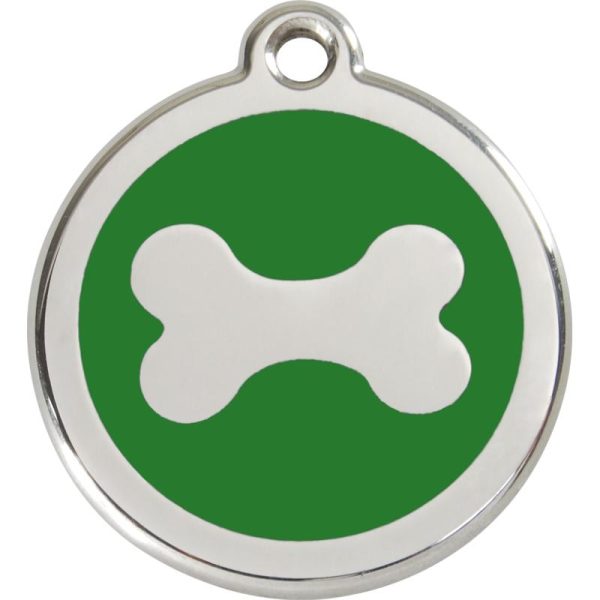 Red Dingo Enamel Dog ID Tags Bone 11 Colours on Sale