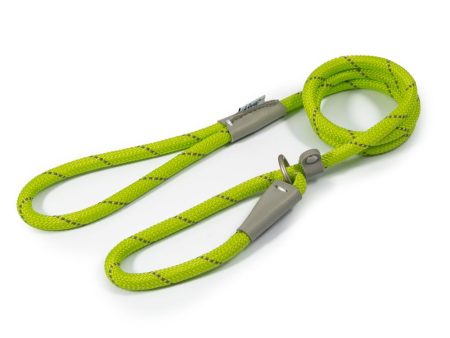 Ancol Viva Dog Rope Slip Lead Reflective Weave Lime 4 Sizes Hot on Sale