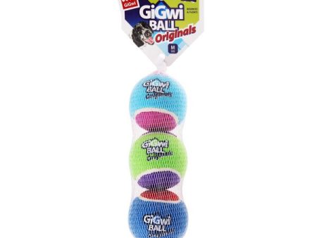 GiGwi Mixed Tennis Balls with Squeaker Medium Pack of 3 For Sale