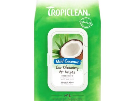 TropiClean Deodorizing Ear Cleaning Wipes for Dogs & Cats x 50 For Cheap