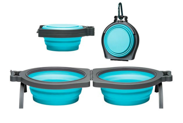 Loving Pets Blue Bella Roma Travel Double Diner Bowl Hot on Sale